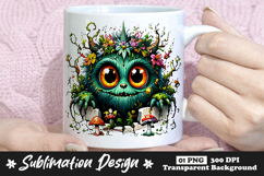 Green Woodland Monster Clipart Sublimation PNG Product Image 1