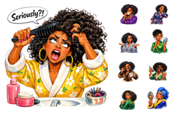 Funny Sassy Black Women Self Care Clipart Product Image 2