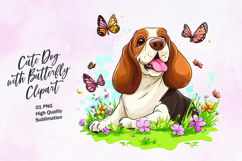 Cute dog with butterfly clipart Product Image 1
