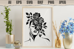 Stencil Floral Rose Woman Face Product Image 2