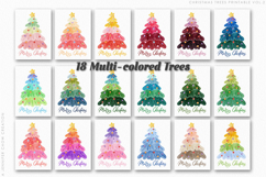 Printable Christmas Card Hand Painted Watercolor Trees Vol.2 Product Image 3