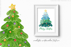 Printable Christmas Card Hand Painted Watercolor Trees Vol.2 Product Image 5
