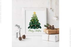 Printable Christmas Card Hand Painted Watercolor Trees Vol.2 Product Image 10