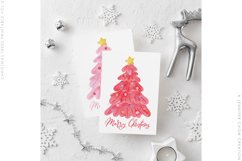 Printable Christmas Card Hand Painted Watercolor Trees Vol.2 Product Image 8