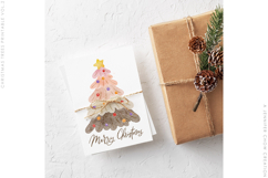 Printable Christmas Card Hand Painted Watercolor Trees Vol.2 Product Image 2