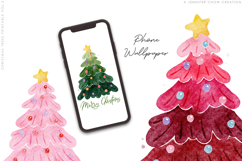 Printable Christmas Card Hand Painted Watercolor Trees Vol.2 Product Image 9