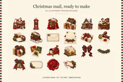Santa Mail Christmas Fussy Cut Stickers Product Image 3