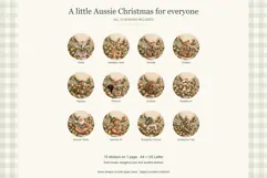Aussie Christmas Printable Round Stickers Product Image 4