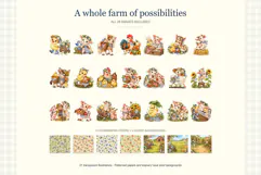Whimsical Farm Animal Clipart Product Image 3