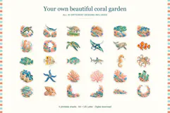 Coral Reef Fussy Cut Printable Stickers Product Image 3