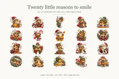 Snowy Bee Fussy Cuts, Printable Christmas Stickers Product Image 3