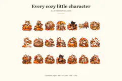 Cozy Autumn Cat Fussy Cut Stickers Product Image 4