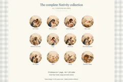 Nativity Christmas Printable Round Stickers Product Image 4