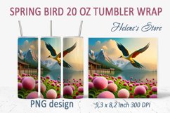 Spring bird tumbler wrap | Tumbler sublimation 20 oz Product Image 4