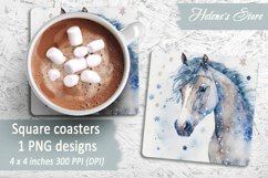 Christmas horse coaster|Square coaster sublimation| Bundle Product Image 3