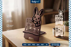 Cute Winter Animal Phone Holder SVG | Cozy Desk Stand Product Image 3