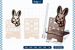 Cute Winter Animal Phone Holder SVG | Cozy Desk Stand Product Image 2
