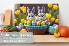 Easter bunny cutting board sublimation | Floral kitchen Product Image 2