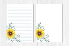 Watercolor Sunflower Stationary Template Product Image 2