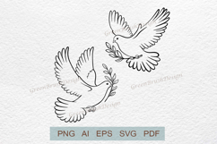 Pigeon SVG silhouette, Dove of Peace, Dove svg, Dove Product Image 1