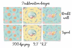 Cute Whale sublimation design. Skinny tumbler wrap design. Product Image 2