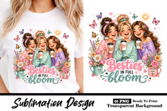 Besties in Full Bloom Cute Friendship Coffee Design Product Image 1