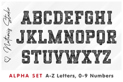 Black Camo Alpha Set. Letters Numbers Clipart. Product Image 2