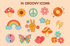 Retro Groovy 70s Clipart Bundle Product Image 2