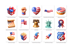 USA Independence Day PNG Clipart Set 25 Items Product Image 2