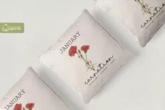 Birth Month January Flower Watercolor Clipart Sublimation Product Image 2