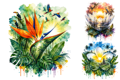 Watercolor Double Exposure Floral Landsc Product Image 2