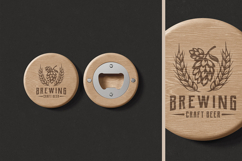 Wooden Round Bottle Opener Mockup Product Image 2