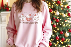Meowrry Christmas T Shirt, Christmas Cat Product Image 2