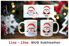 Funny Santa Claus 11oz-15oz Mug Design. Kids Custom Name mug Product Image 1