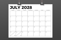 2028 8.5 x 11 Inch Bold Sans Serif Calendar Template Product Image 3