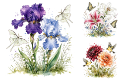 Whimsical Wildflower Clipart Bundle, Watercolor Floral PNG Product Image 1