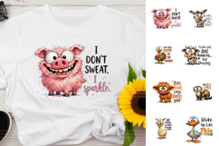 Sarcastic Farm Animal Quotes PNG Bundle Product Image 2