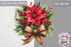 Christmas Poinsettia Flower Sublimation PNG winter Decor Product Image 1