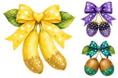 Watercolor Fruit Bow Clipart, Summer PNG Bundle Product Image 2