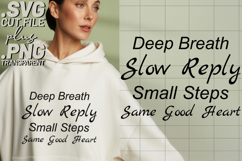 4x Inspirational Quotes Deep Breath Small Steps SVG Cut Product Image 3