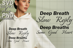 4x Inspirational Quotes Deep Breath Small Steps SVG Cut Product Image 3