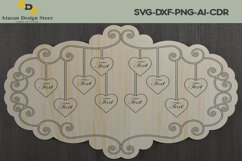 Family Names Keepsake Sign / Personalise Family Members 274 Product Image 2