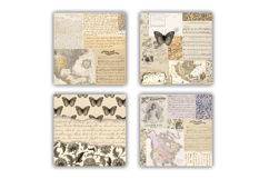 Vintage Scrapbook Papers, Old Ephemera Digital Paper, Beige Product Image 2