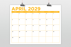2029 8.5 x 11 Inch Bold Color Calendar Template Product Image 3
