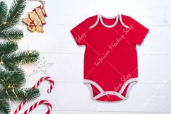 Baby Shirt Mockup | Kids New Born Bodysuit Mock Up Product Image 2