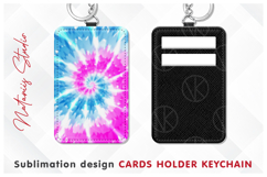 Vibrant Tie Dye Pattern - Sublimation Cards Holder Keychain. Product Image 1