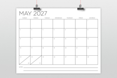 2027 8.5 x 11 Inch Thin Sans Serif Calendar Template Product Image 2
