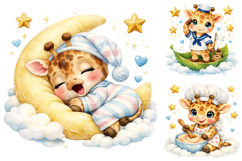 Watercolor Baby Giraffe Clipart, Nursery Safari PNG Product Image 2