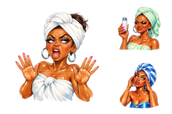 Sassy Black Girl Shower Clipart Bundle Product Image 2