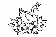 Swan princess svg, swan baby svg, Cricut, Silhouette Product Image 2
